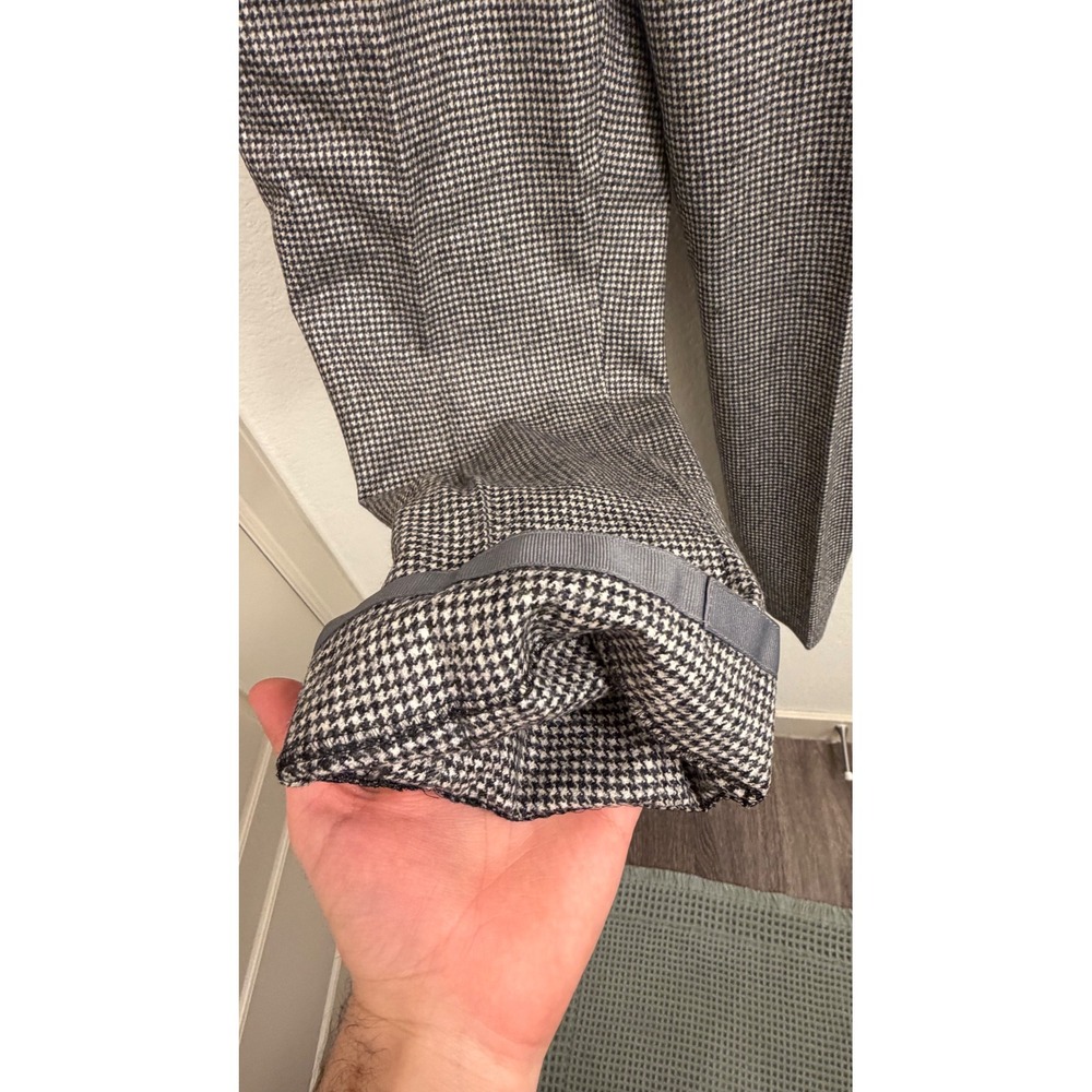 Suitsupply Italy Men Houndstooth Wool Pleated Side Tab Dress Pants - Picture 9 of 9